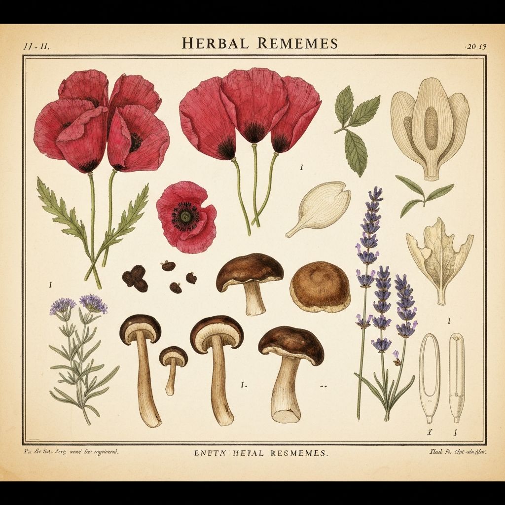 Historical herbal remedies and dried botanicals