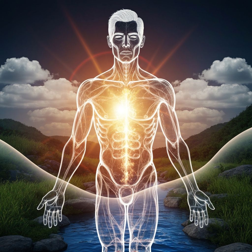 Abstract representation of vitality and wellness energy